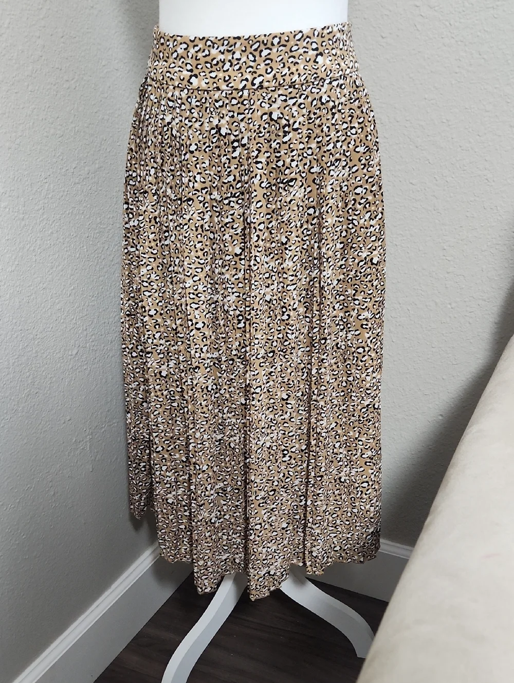 JCrew Leopard Print Pleated Skirt